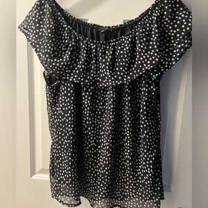 Black Polka Dot Women's Top Tamara H Size XL